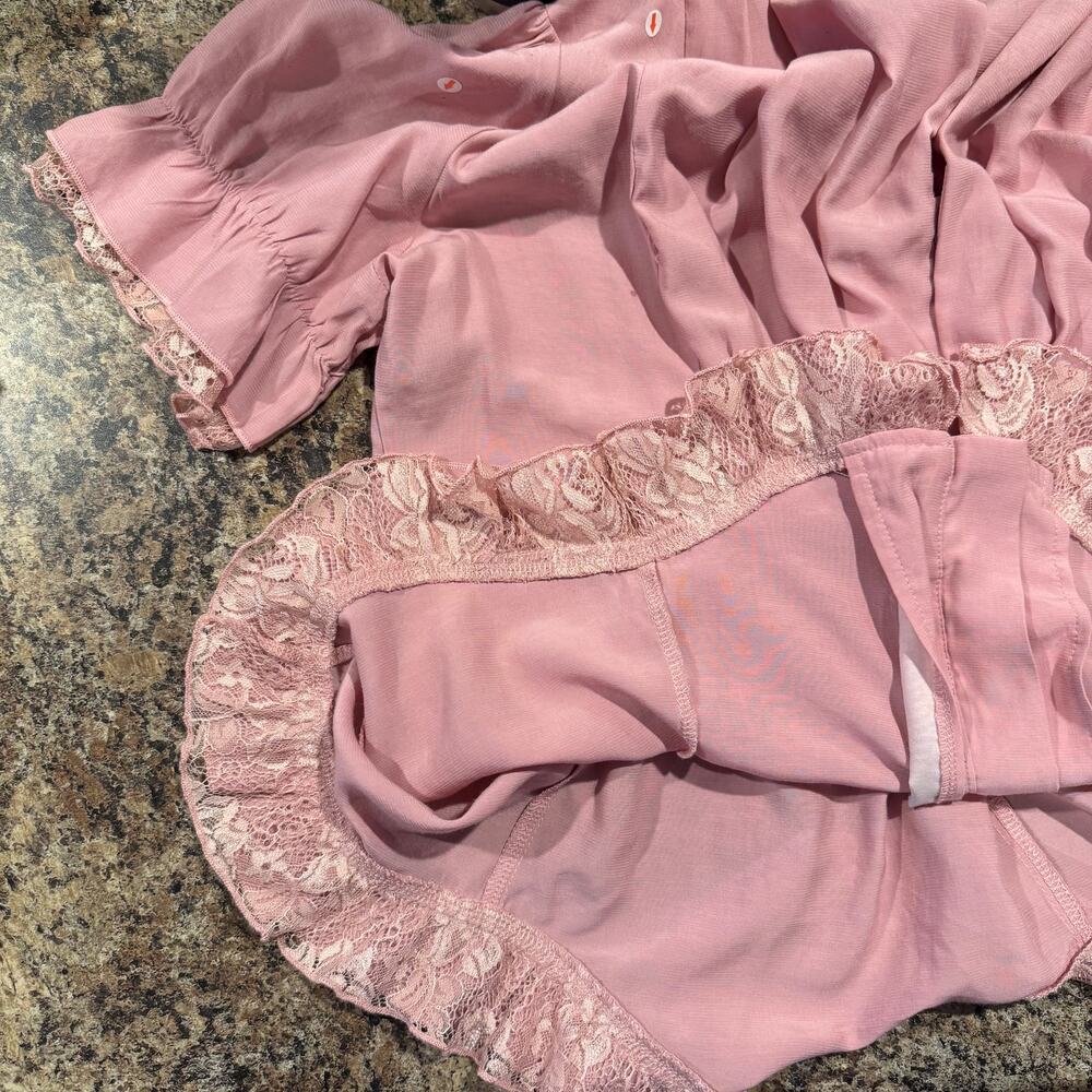 Scarlet Darkness Top Coquette Renaissance Romantic Feminine Regency Pink Large - Picture 7 of 8